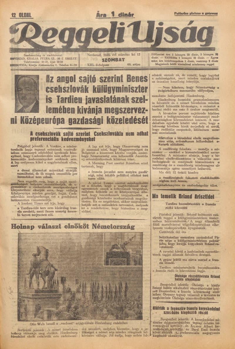 Reggeli Újság, 13. évf. 1932. március 12. 60. sz.