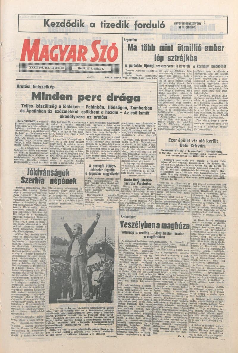 Magyar Szó, 32. évf. 1975. július 7. 184. sz.