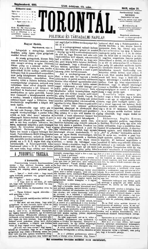 Torontál, 22. évf. 1893. május 29. 121. sz.