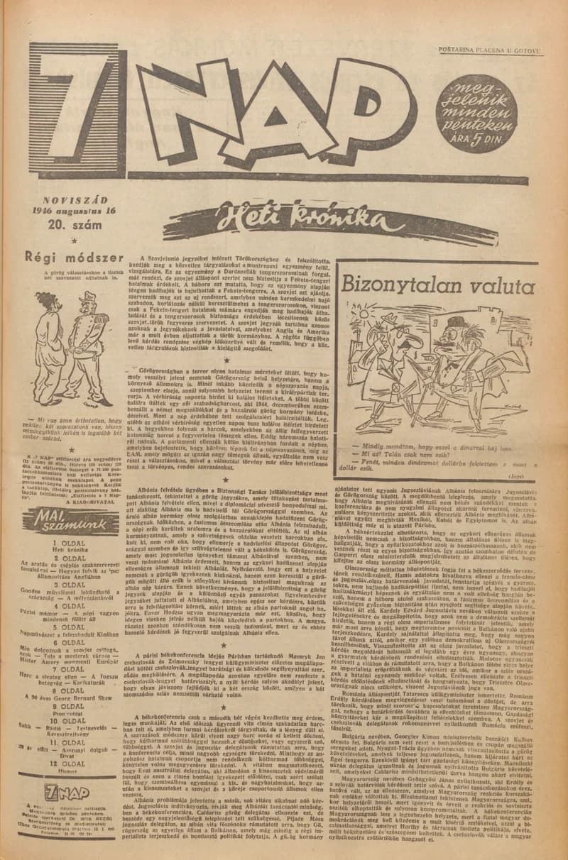 7 Nap, 1. évf. 1946. augusztus 16. 20. sz. 1–12. oldal