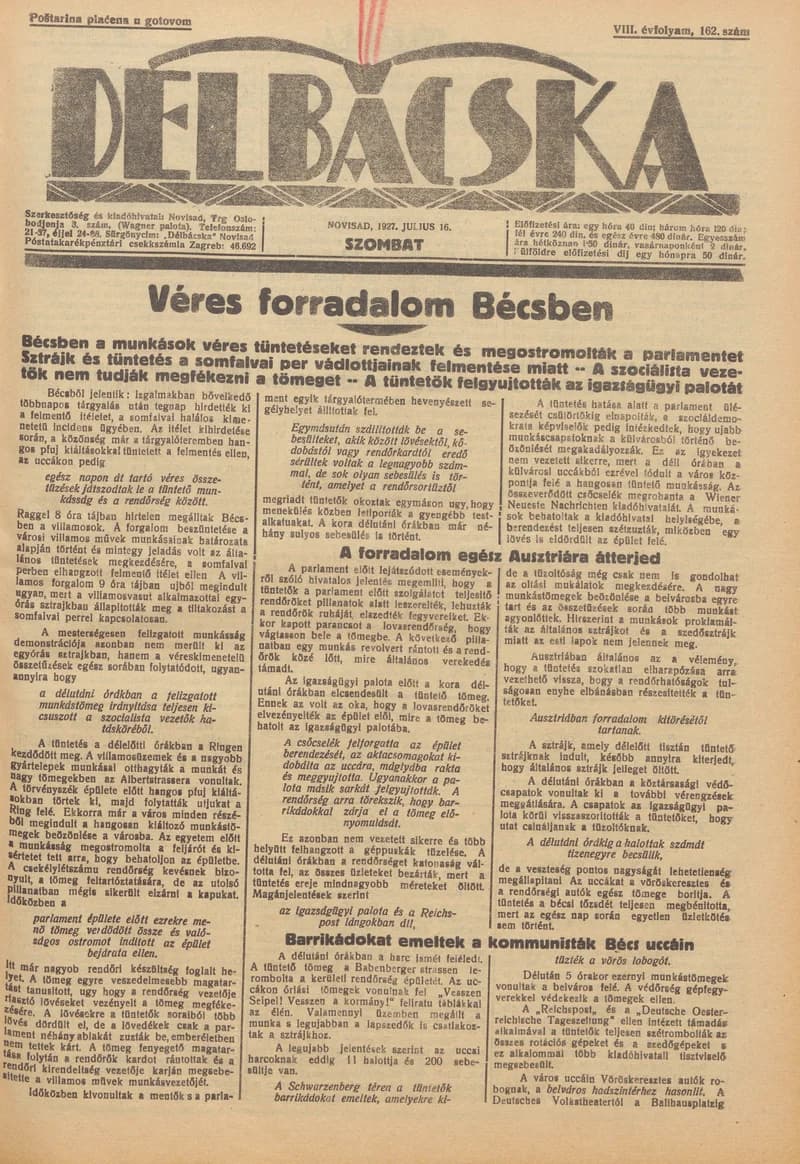 Délbácska, 8. évf. 1927. július 16. 162. sz.