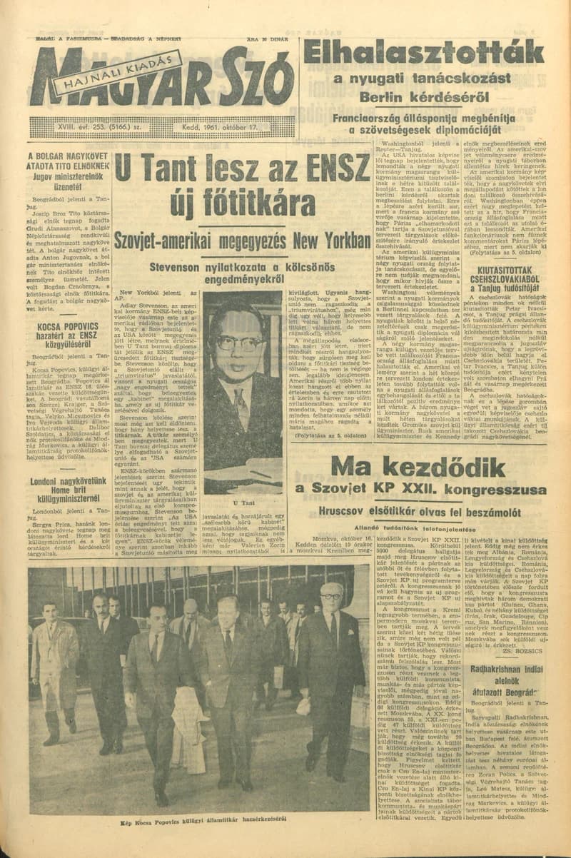 Magyar Szó, 18. évf. 1961. október 17. 253. sz. 1–16. oldal