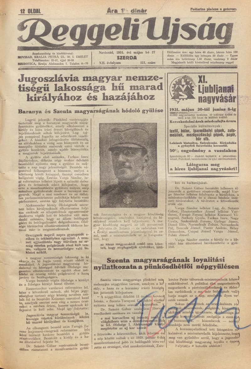 Reggeli Újság, 12. évf. 1931. május 27. 121. sz.