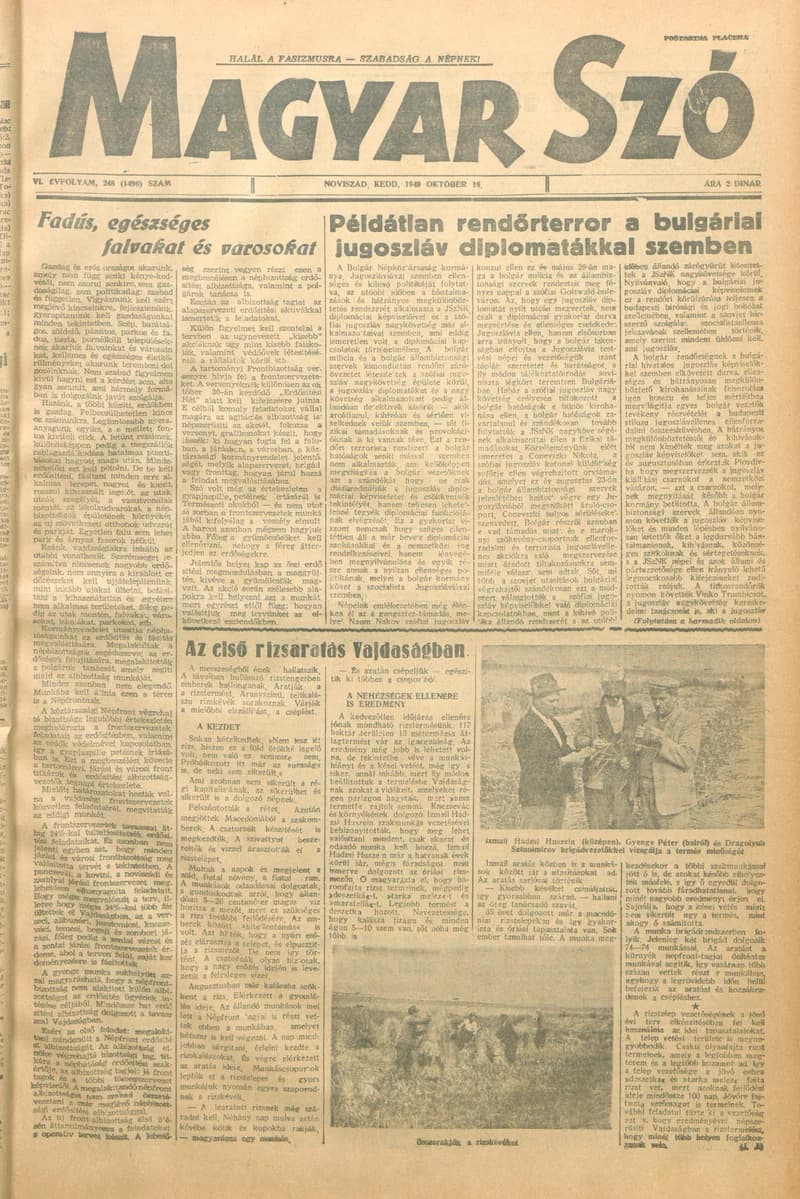 Magyar Szó, 6. évf. 1949. október 18. 248. sz. 1–4. oldal