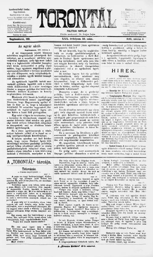 Torontál, 30. évf. 1901. március 4. 52. sz.