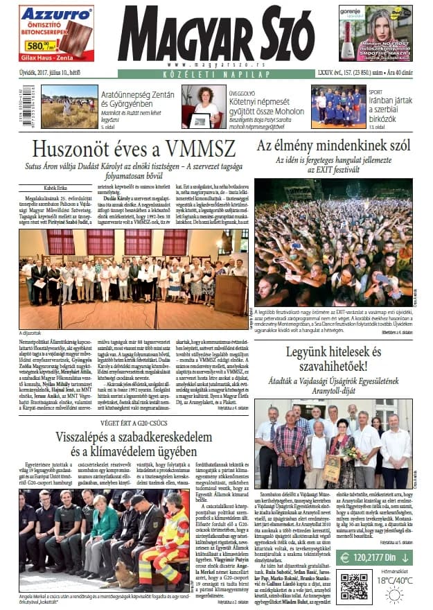 Magyar Szó, 74. évf. 2017. július 10. 157. sz. 1–20. oldal
