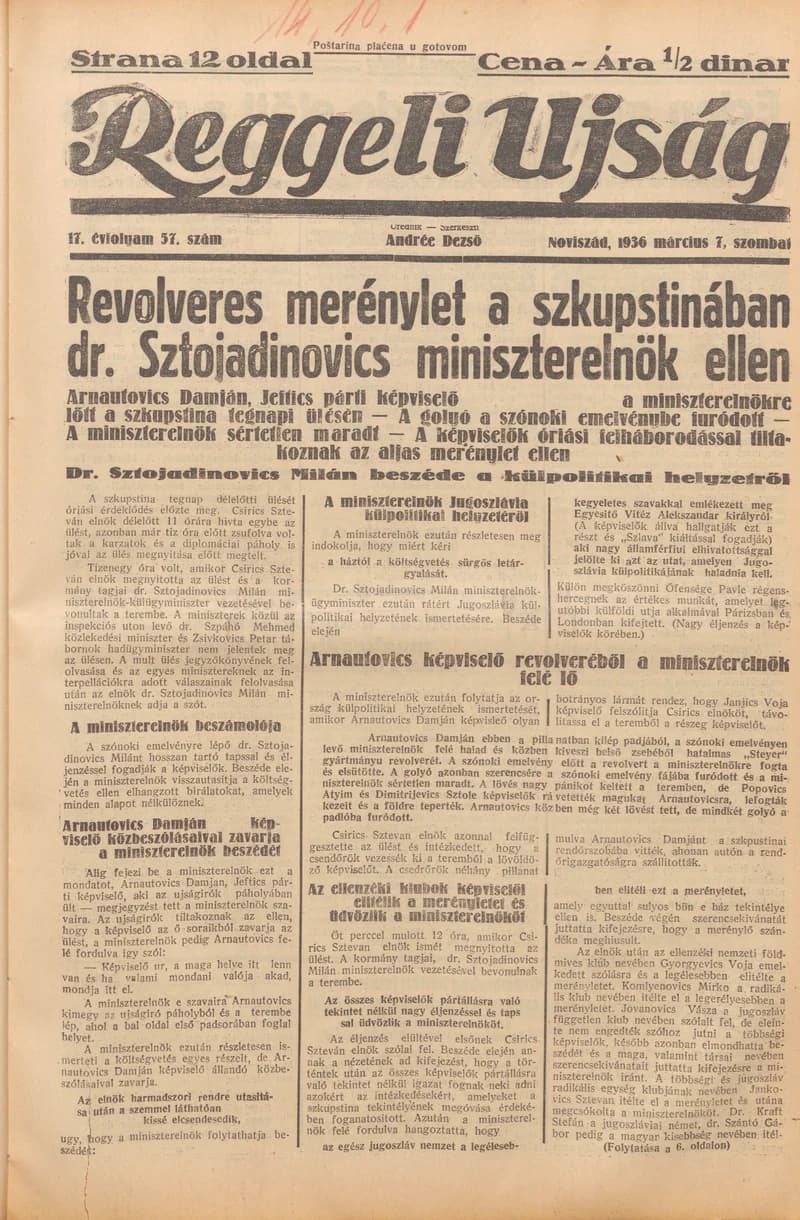 Reggeli Újság, 17. évf. 1936. március 7. 57. sz.