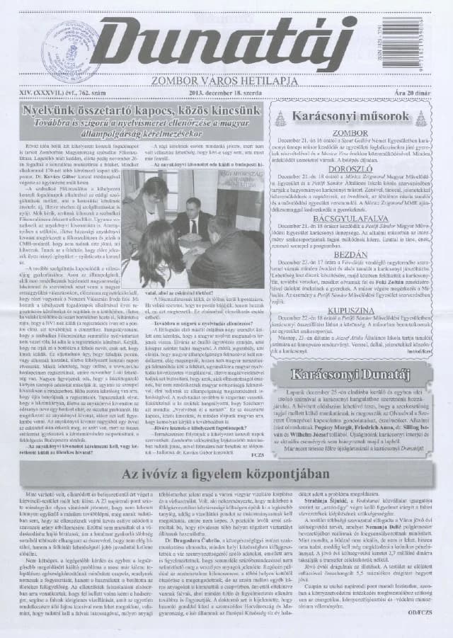 Dunatáj, 15. évf. 2013. december 18. 762. sz.