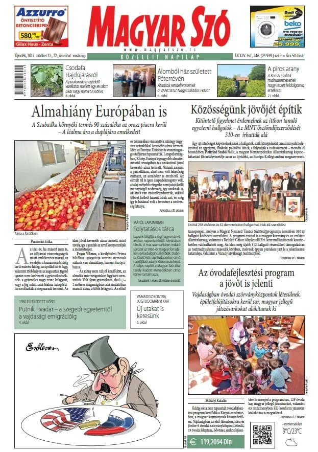 Magyar Szó, 74. évf. 2017. október 21. – 22. 246. sz. 1–32. oldal