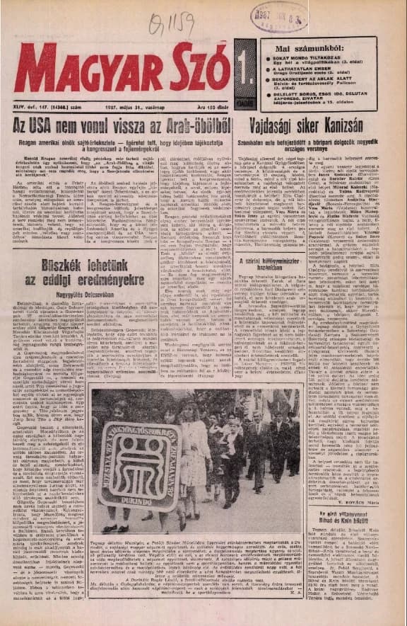 Magyar Szó, 44. évf. 1987. május 31. 147. sz. 1–32. oldal