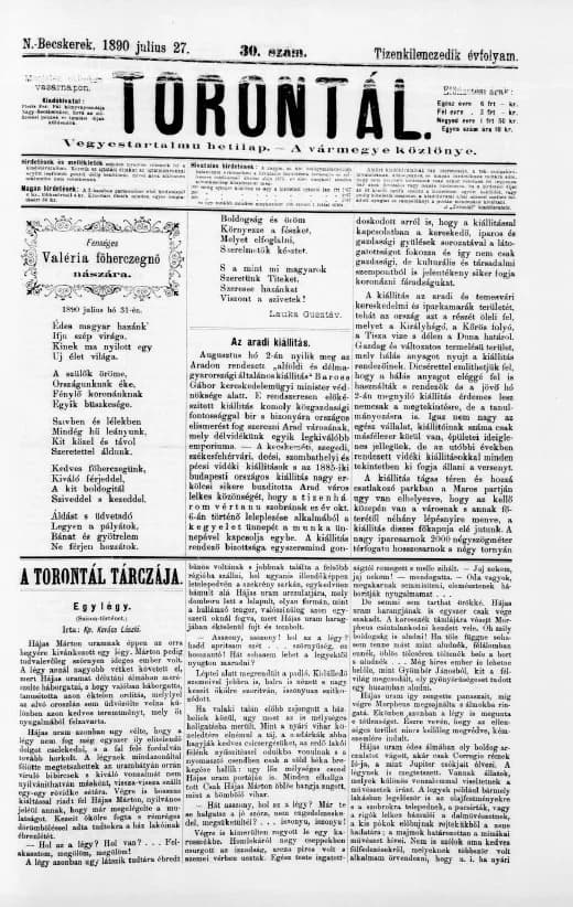 Torontál, 19. évf. 1890. július 27. 30. sz.