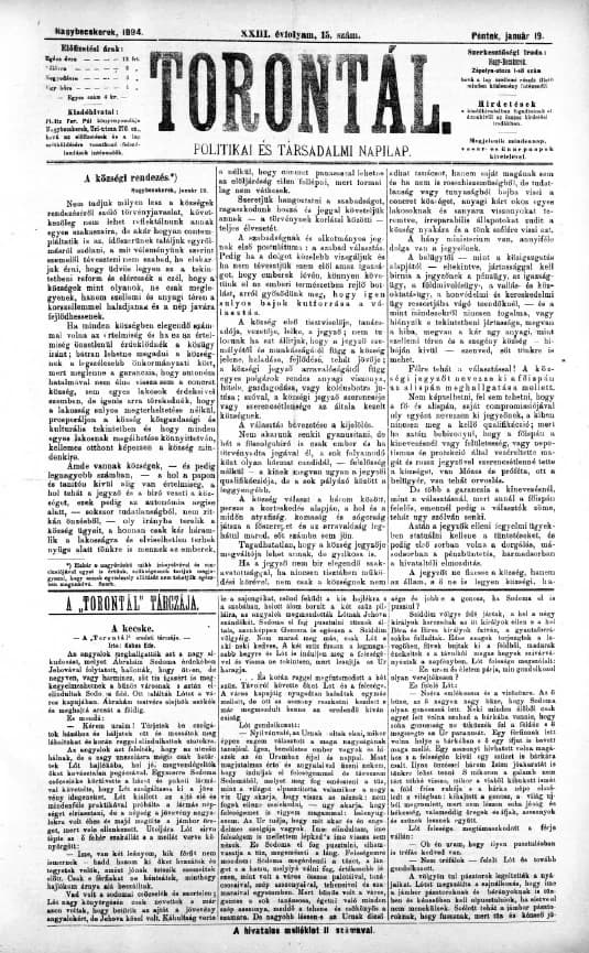 Torontál, 23. évf. 1894. január 19. 15. sz.