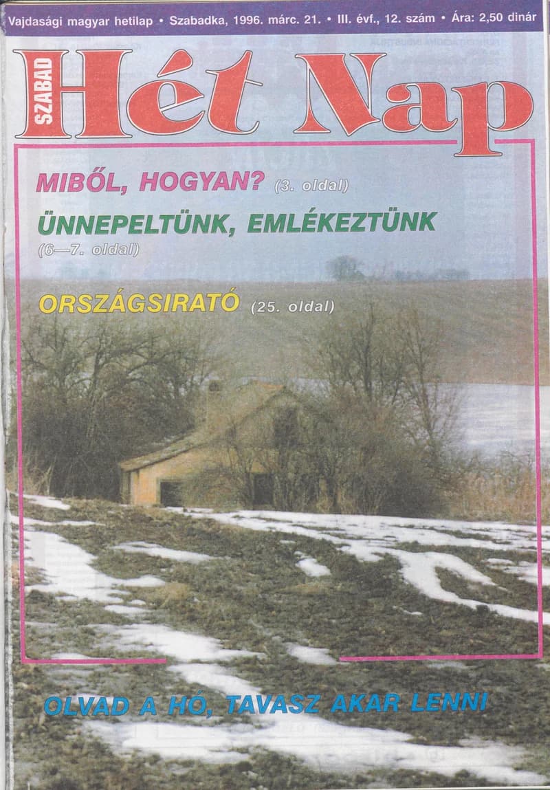 Szabad Hét Nap, 3. évf. 1996. március 21. 12. sz.