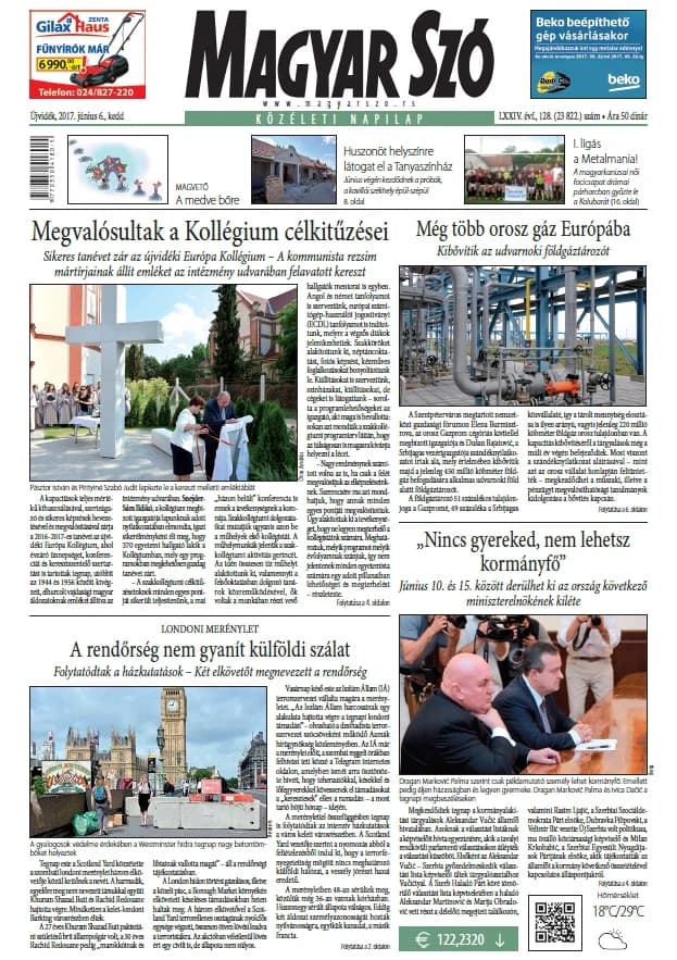 Magyar Szó, 74. évf. 2017. június 6. 128. sz. 1–20. oldal