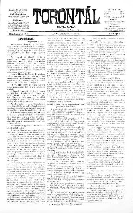 Torontál, 31. évf. 1902. április 1. 74. sz.