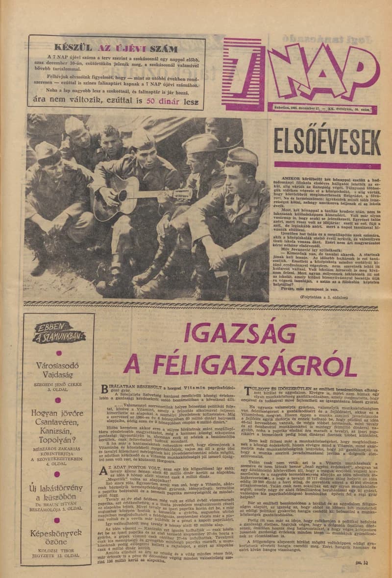 7 Nap, 20. évf. 1965. december 17. 50. sz. 1–20. oldal