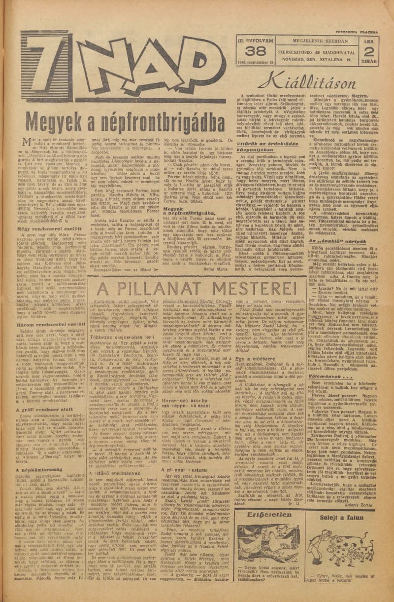 7 Nap, 3. évf. 1948. szeptember 15. 38. sz. 1–4. oldal