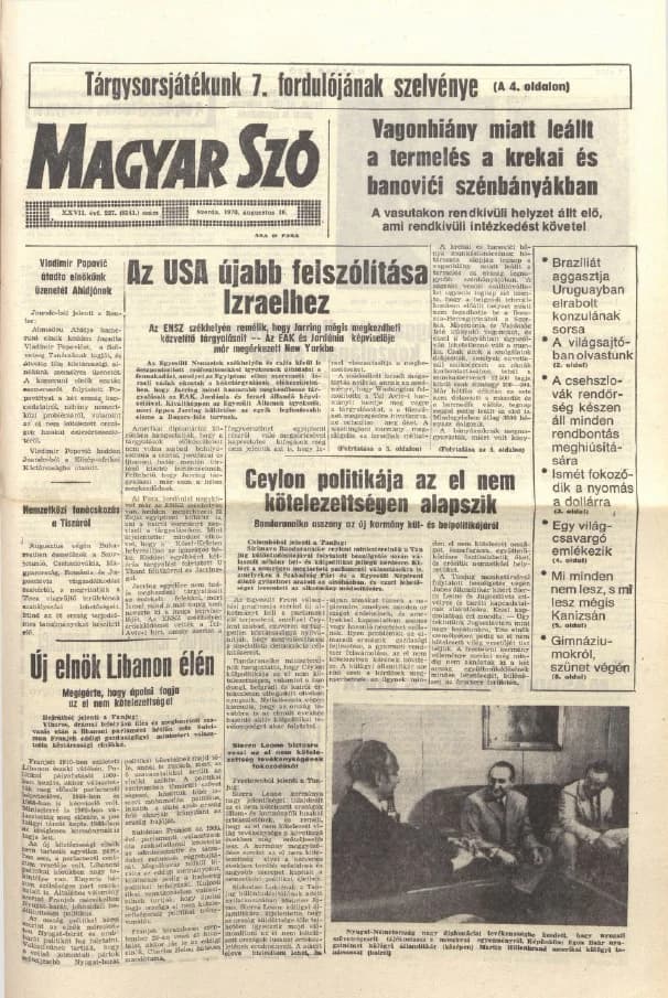 Magyar Szó, 27. évf. 1970. augusztus 19. 227. sz. 1–14. oldal