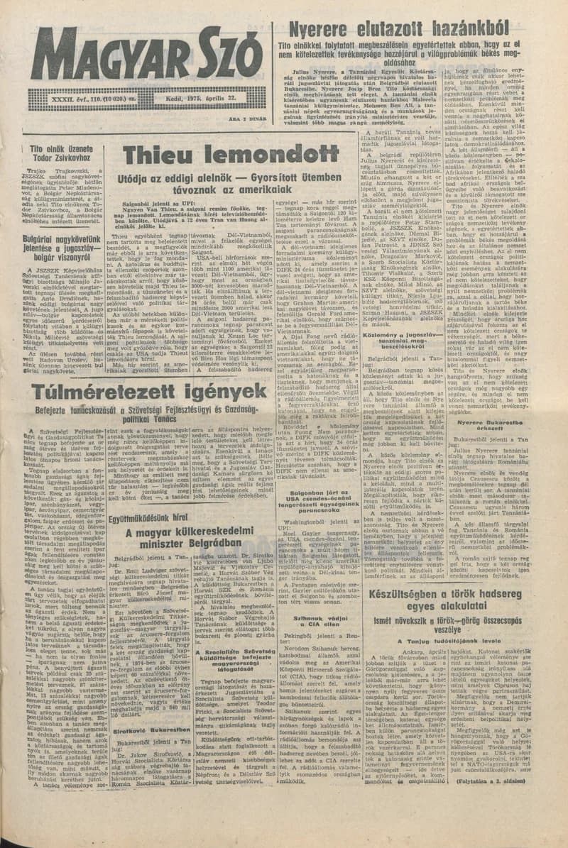 Magyar Szó, 32. évf. 1975. április 22. 110. sz.