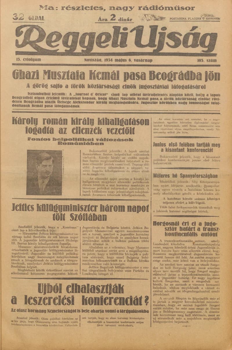 Reggeli Újság, 15. évf. 1934. május 6. 105. sz.