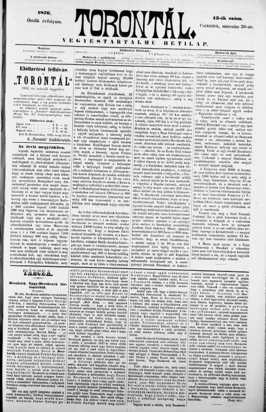 Torontál, 5. évf. 1876. március 30. 13. sz.