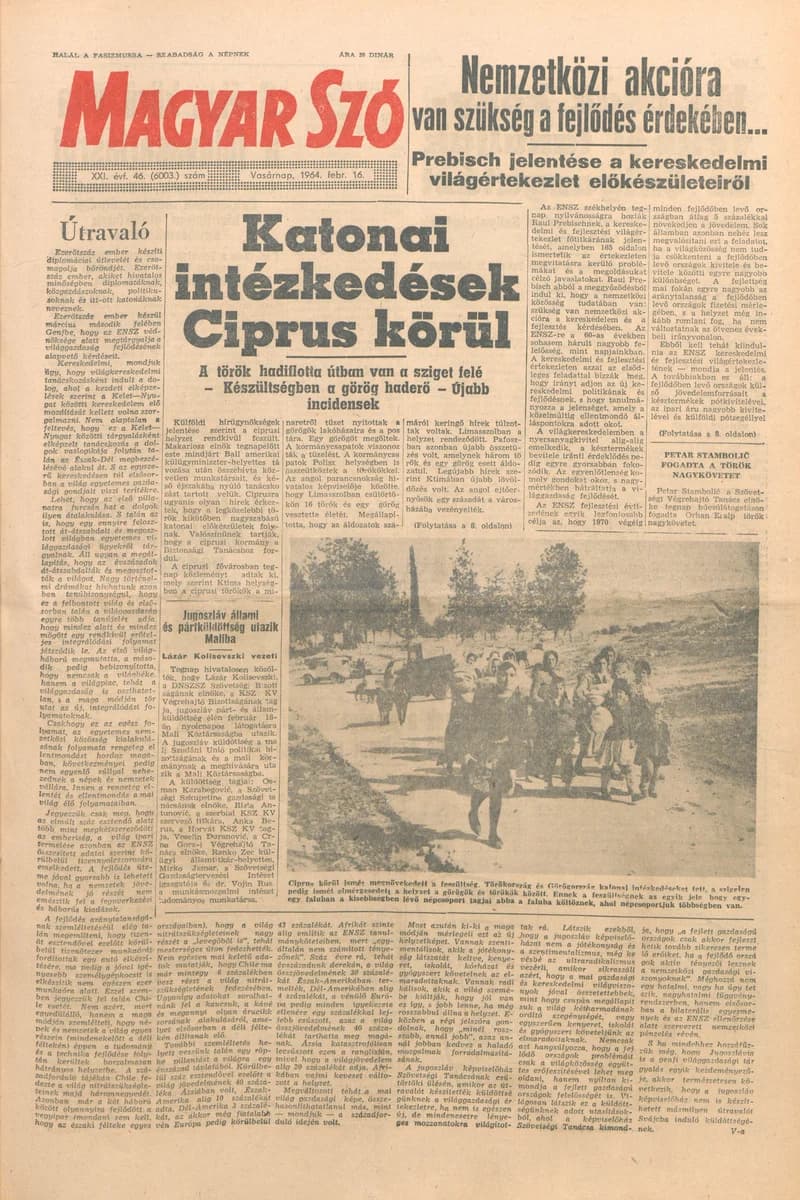 Magyar Szó, 21. évf. 1964. február 16. 46. sz. 1–24. oldal