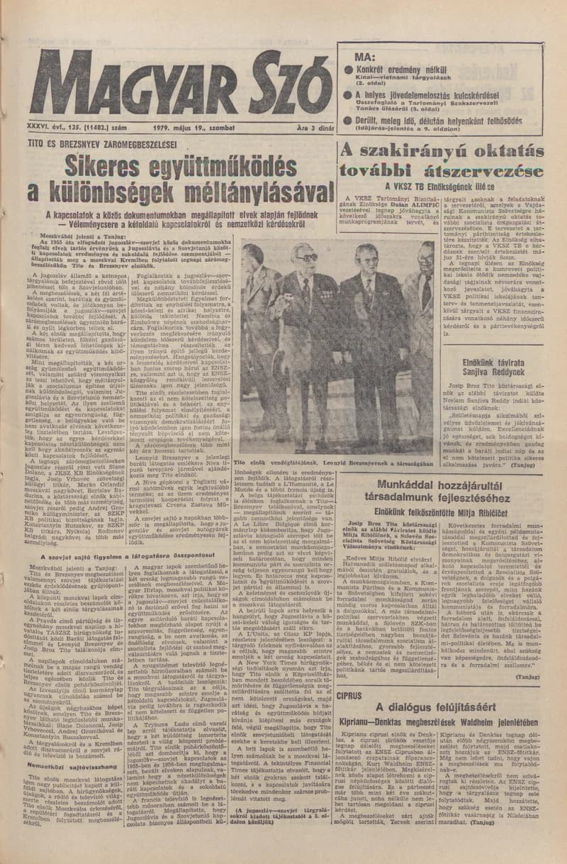 Magyar Szó, 36. évf. 1979. május 19. 135. sz. 1–14. oldal