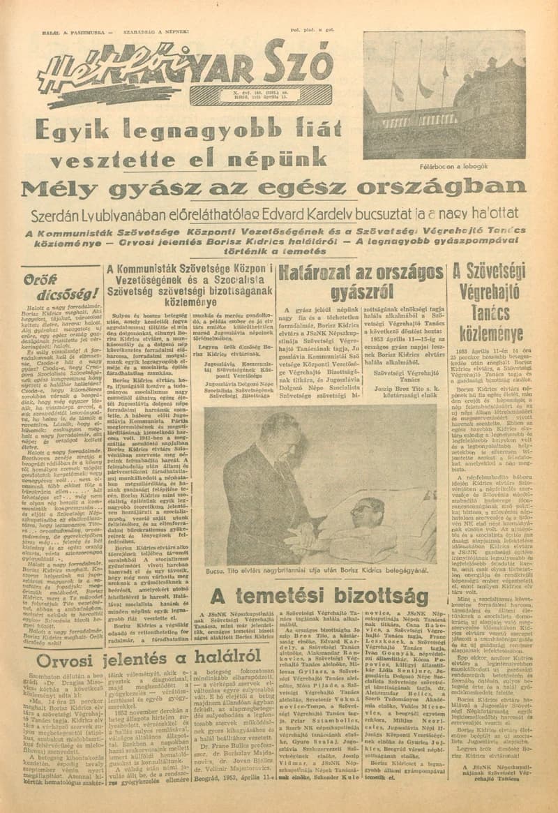 Magyar Szó, 10. évf. 1953. április 13. 102. sz. 1–10. oldal