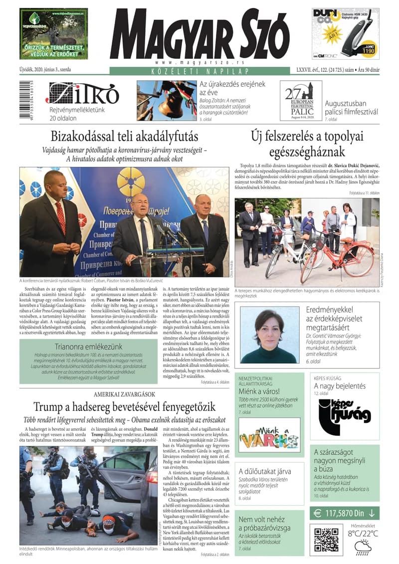 Magyar Szó, 77. évf. 2020. június 3. 122. sz. 1–16. oldal