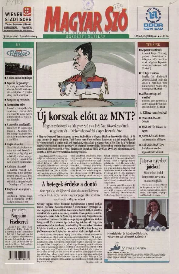 Magyar Szó, 65. évf. 2008. március 1. – 2. 49. sz. 1–28. oldal