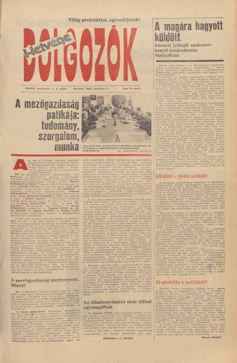 Dolgozók, 38. évf. 1984. március 1. 9. sz.