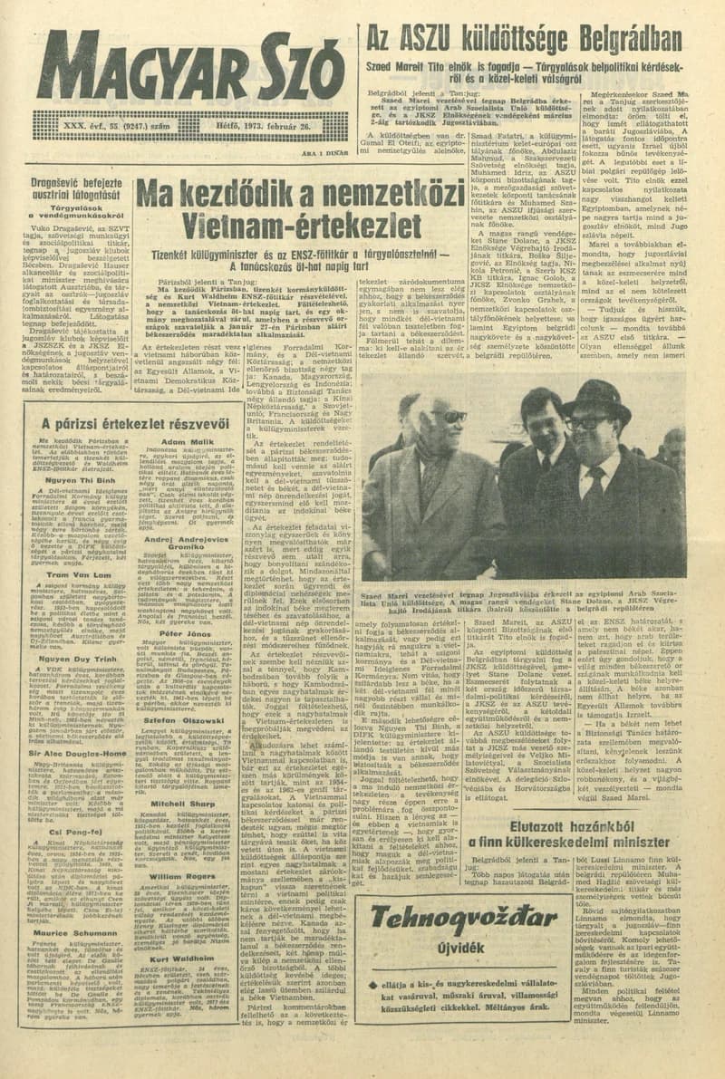 Magyar Szó, 30. évf. 1973. február 26. 55. sz. 1–10. oldal
