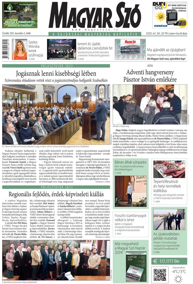 Magyar Szó, 80. évf. 2023. december 4. 281. sz. 1–16. oldal