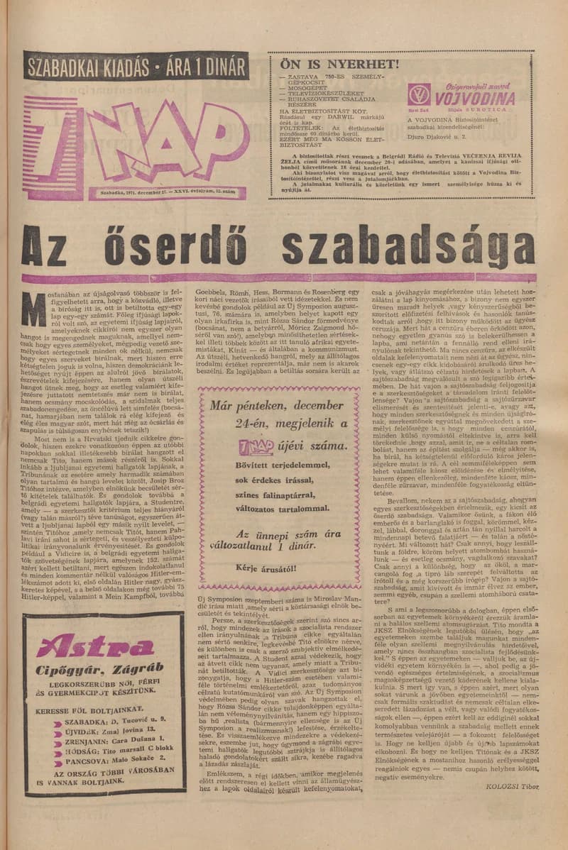 7 Nap, 26. évf. 1971. december 17. 52. sz. 1–32. oldal