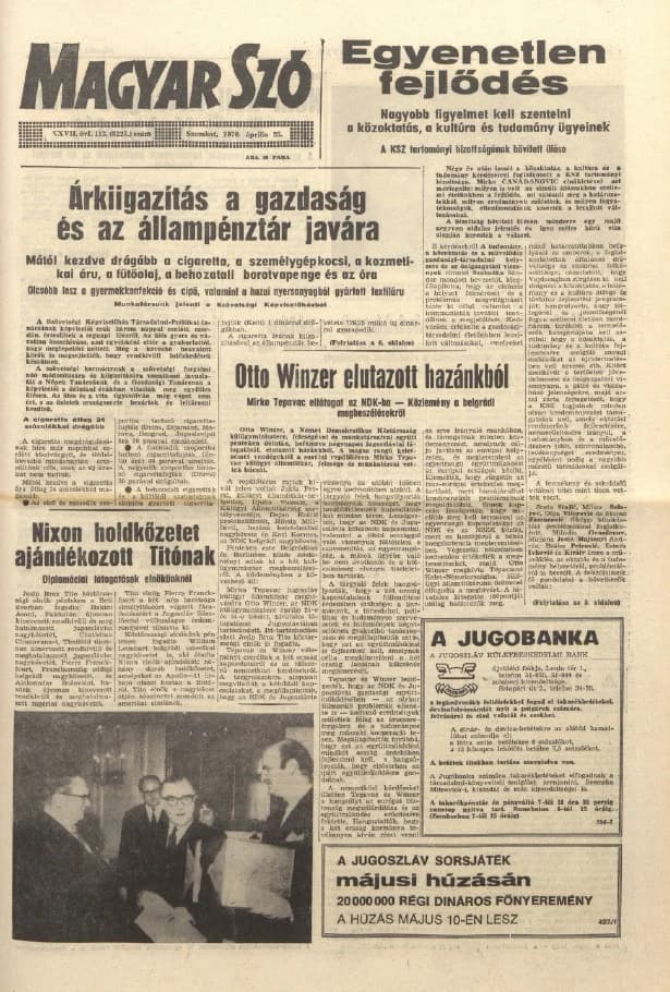 Magyar Szó, 27. évf. 1970. április 25. 113. sz. 1–20. oldal