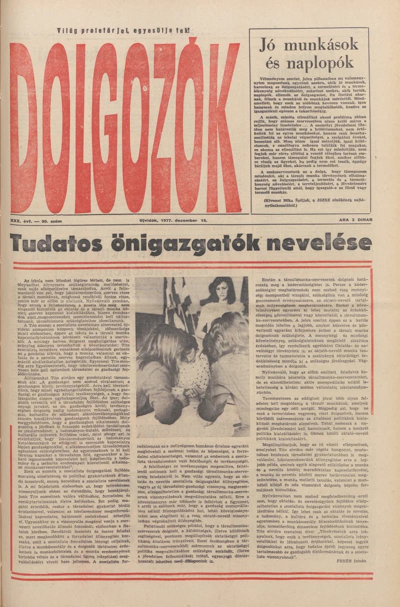 Dolgozók, 31. évf. 1977. december 15. 50. sz.