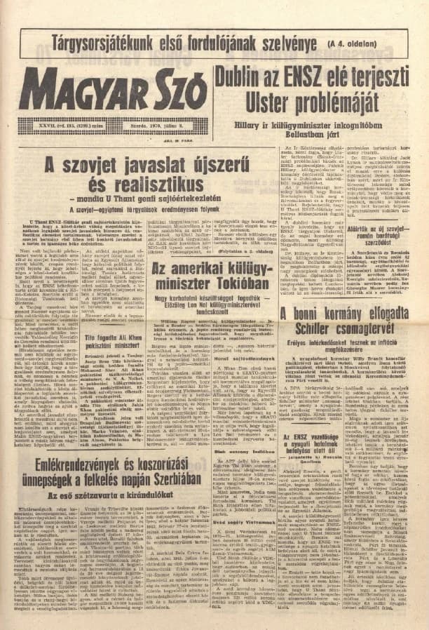 Magyar Szó, 27. évf. 1970. július 8. 185. sz. 1–14. oldal