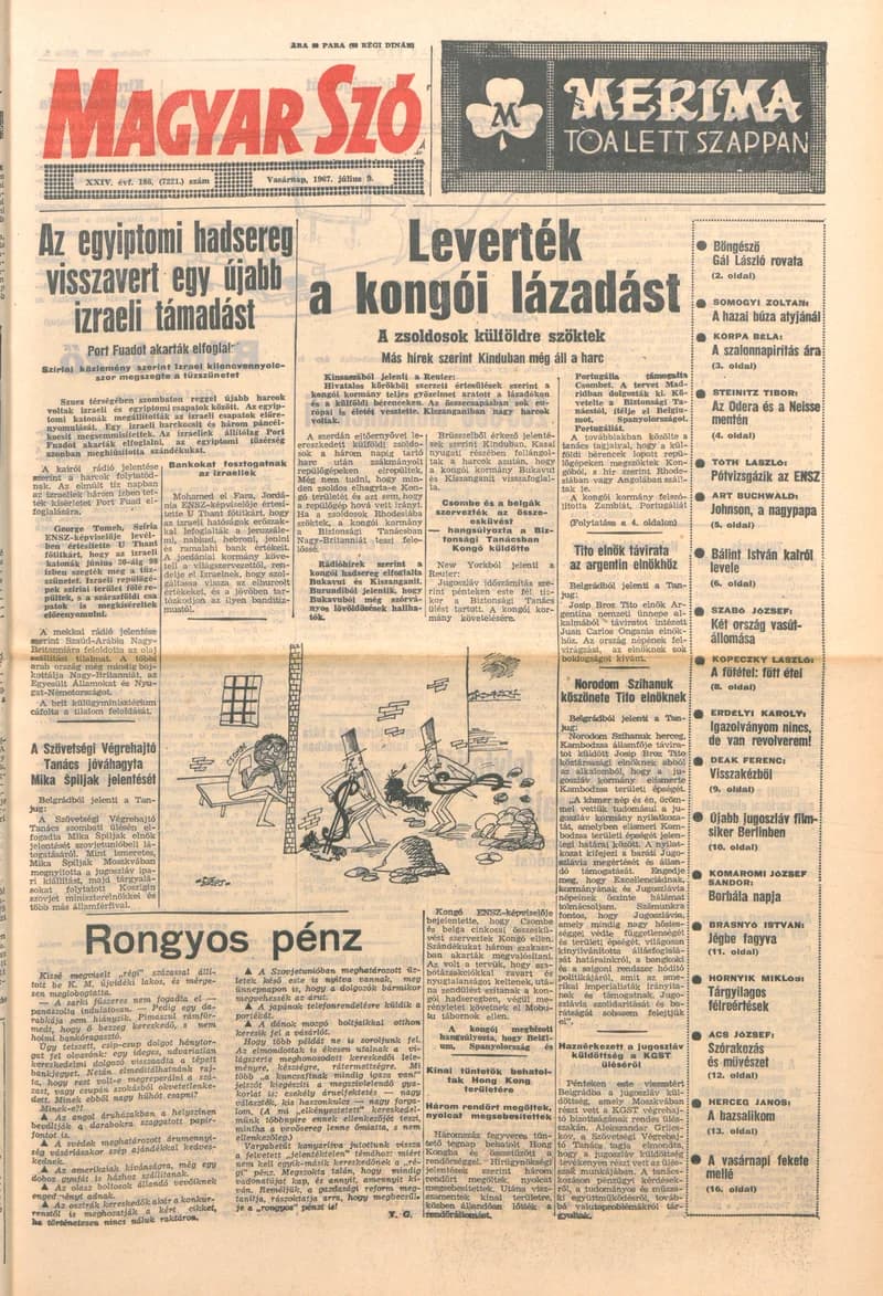 Magyar Szó, 24. évf. 1967. július 9. 186. sz. 1–20. oldal