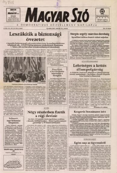 Magyar Szó, 58. évf. 2001. február 28. 48. sz. 1–16. oldal