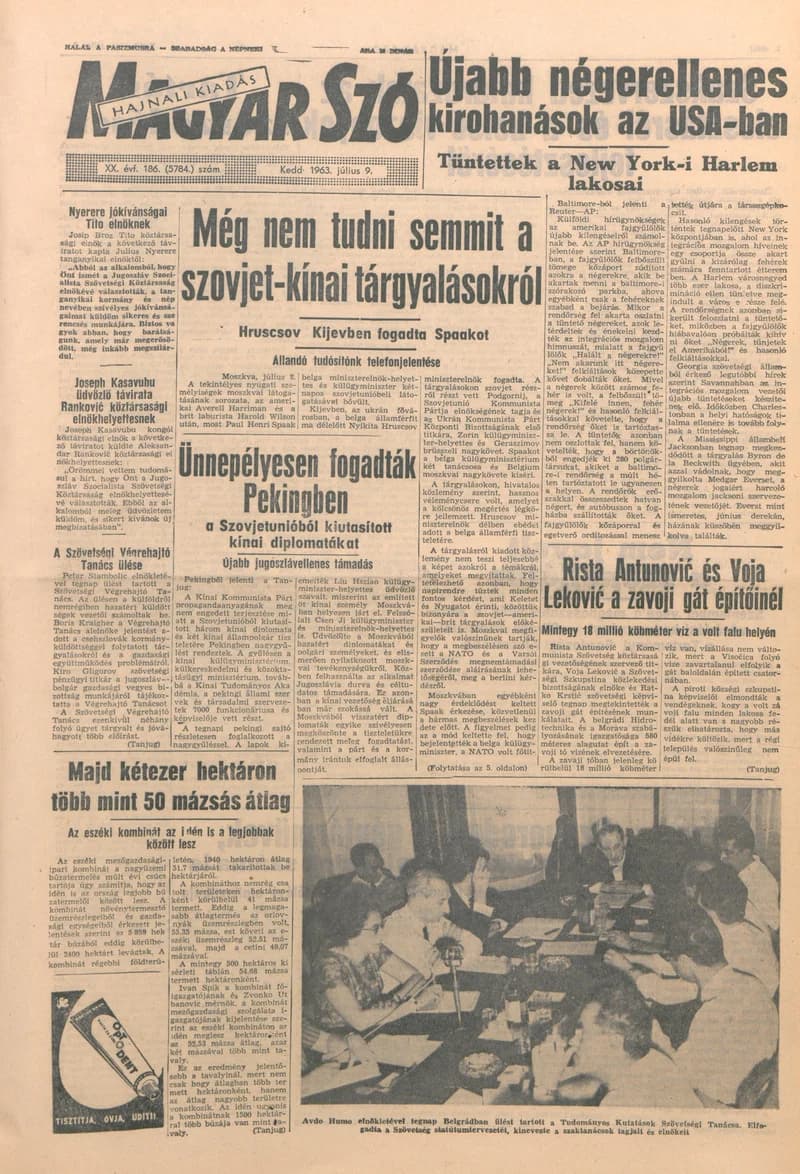 Magyar Szó, 20. évf. 1963. július 9. 186. sz. 1–14. oldal