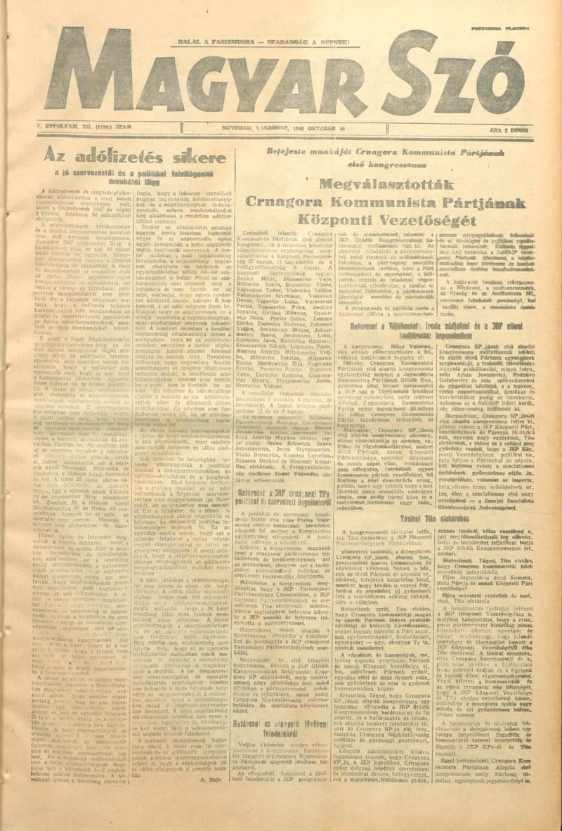 Magyar Szó, 5. évf. 1948. október 10. 243. sz. 1–4. oldal