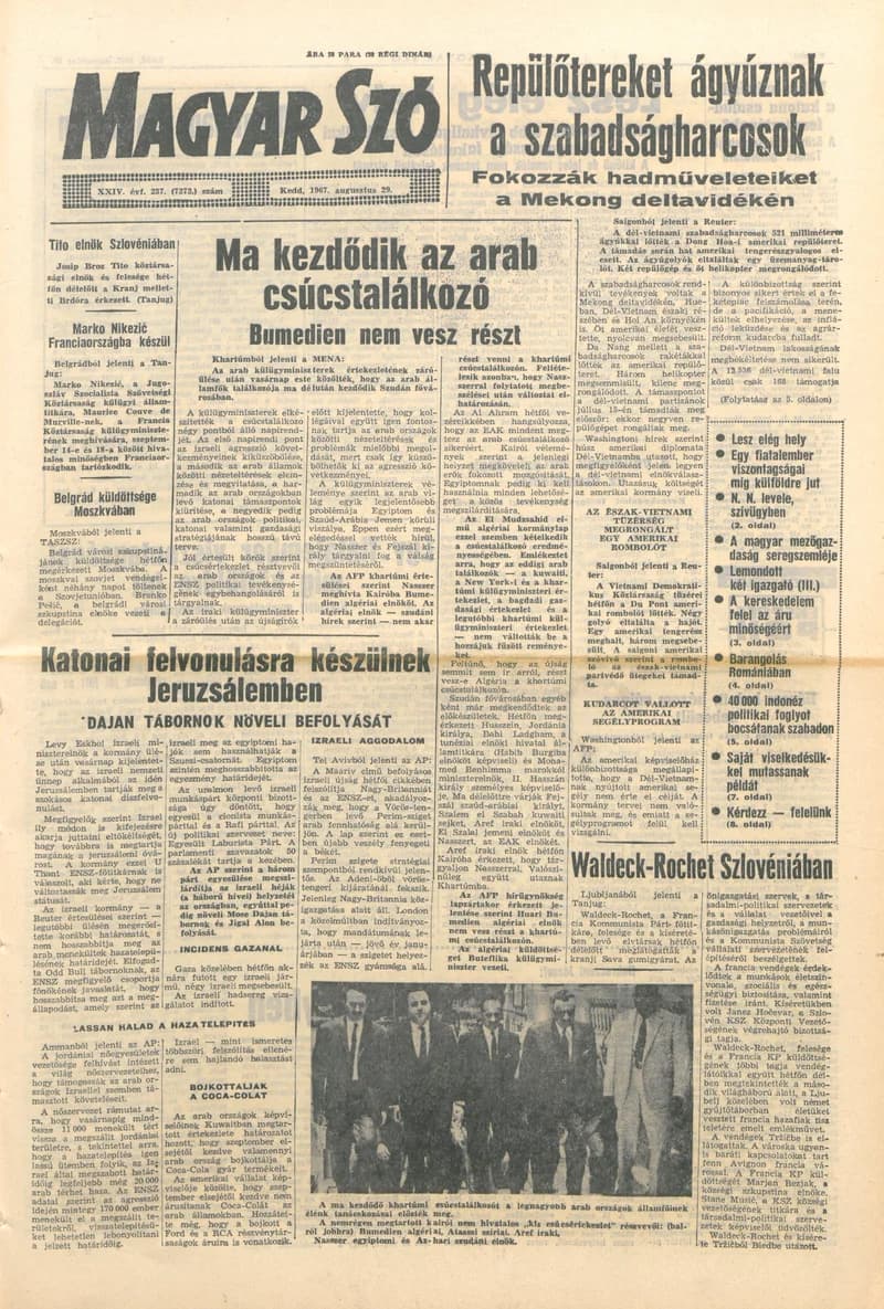 Magyar Szó, 24. évf. 1967. augusztus 29. 237. sz. 1–12. oldal