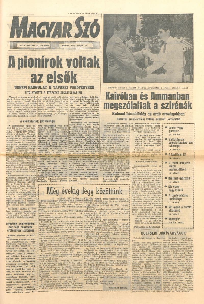 Magyar Szó, 24. évf. 1967. május 26. 141. sz. 1–16. oldal