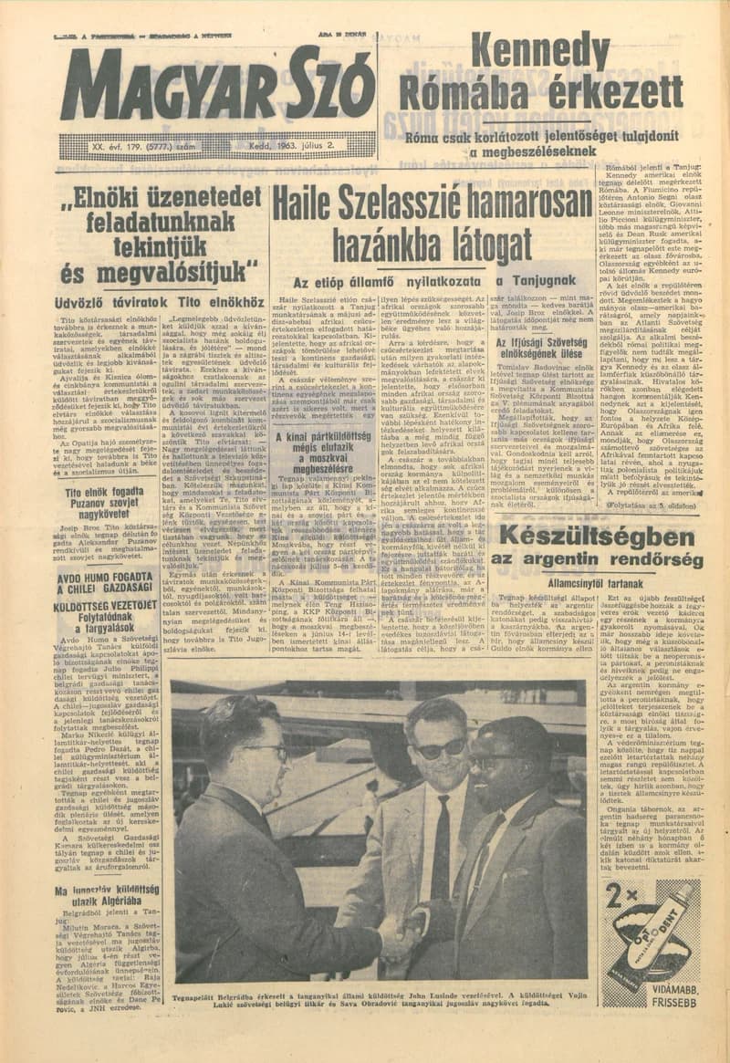 Magyar Szó, 20. évf. 1963. július 2. 179. sz. 1–14. oldal
