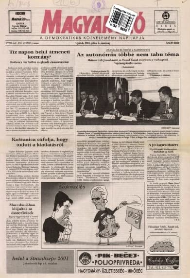 Magyar Szó, 58. évf. 2001. július 1. 151. sz. 1–28. oldal