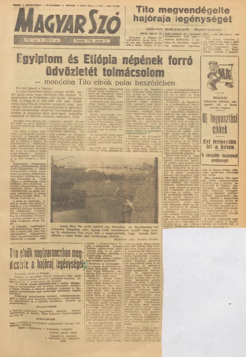 Magyar Szó, 13. évf. 1956. január 11. 8. sz. 1–8. oldal