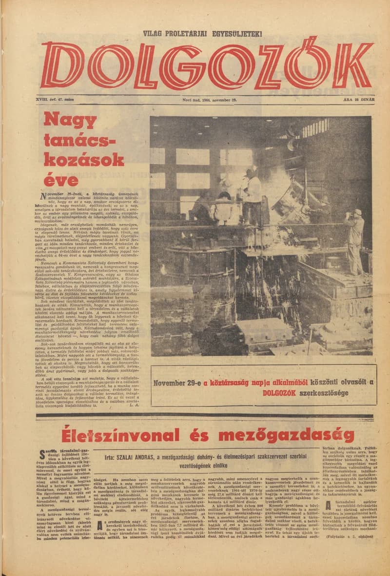 Dolgozók, 18. évf. 1964. november 29. 47. sz.
