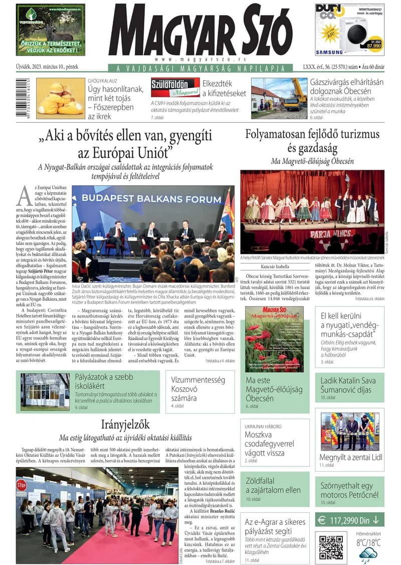 Magyar Szó, 80. évf. 2023. március 10. 56. sz. 1–16. oldal