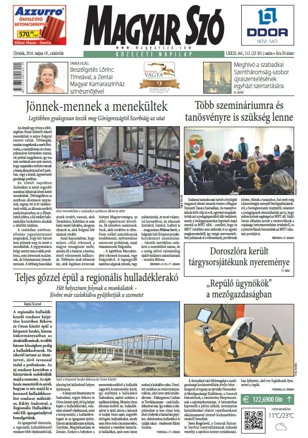 Magyar Szó, 73. évf. 2016. május 19. 113. sz. 1–16. oldal