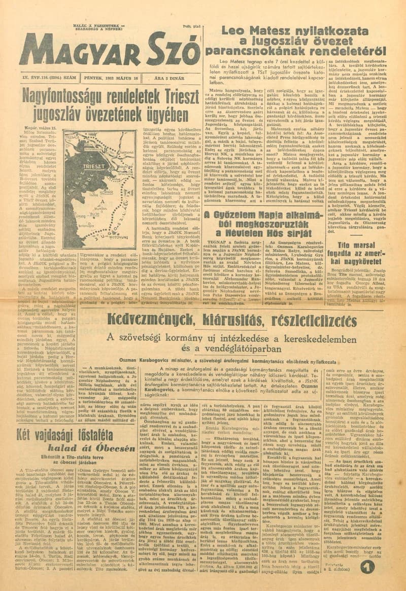 Magyar Szó, 9. évf. 1952. május 16. 116. sz. 1–8. oldal